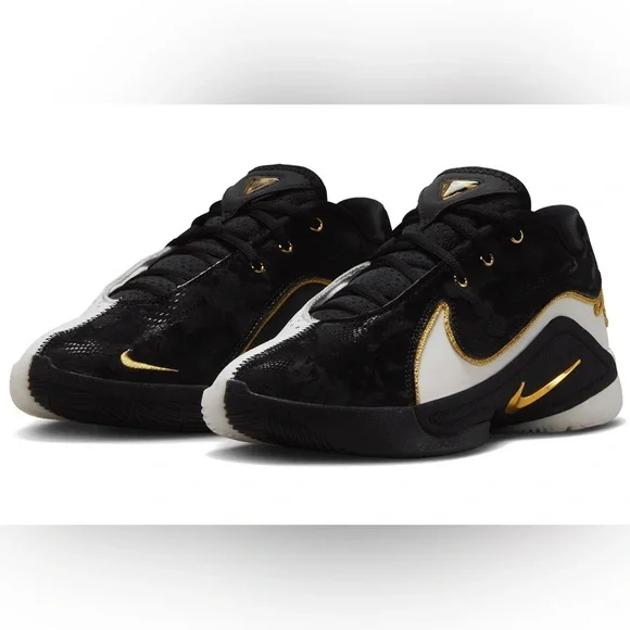 Black and Gold Athletic Sneakers - Picture 3 of 3
